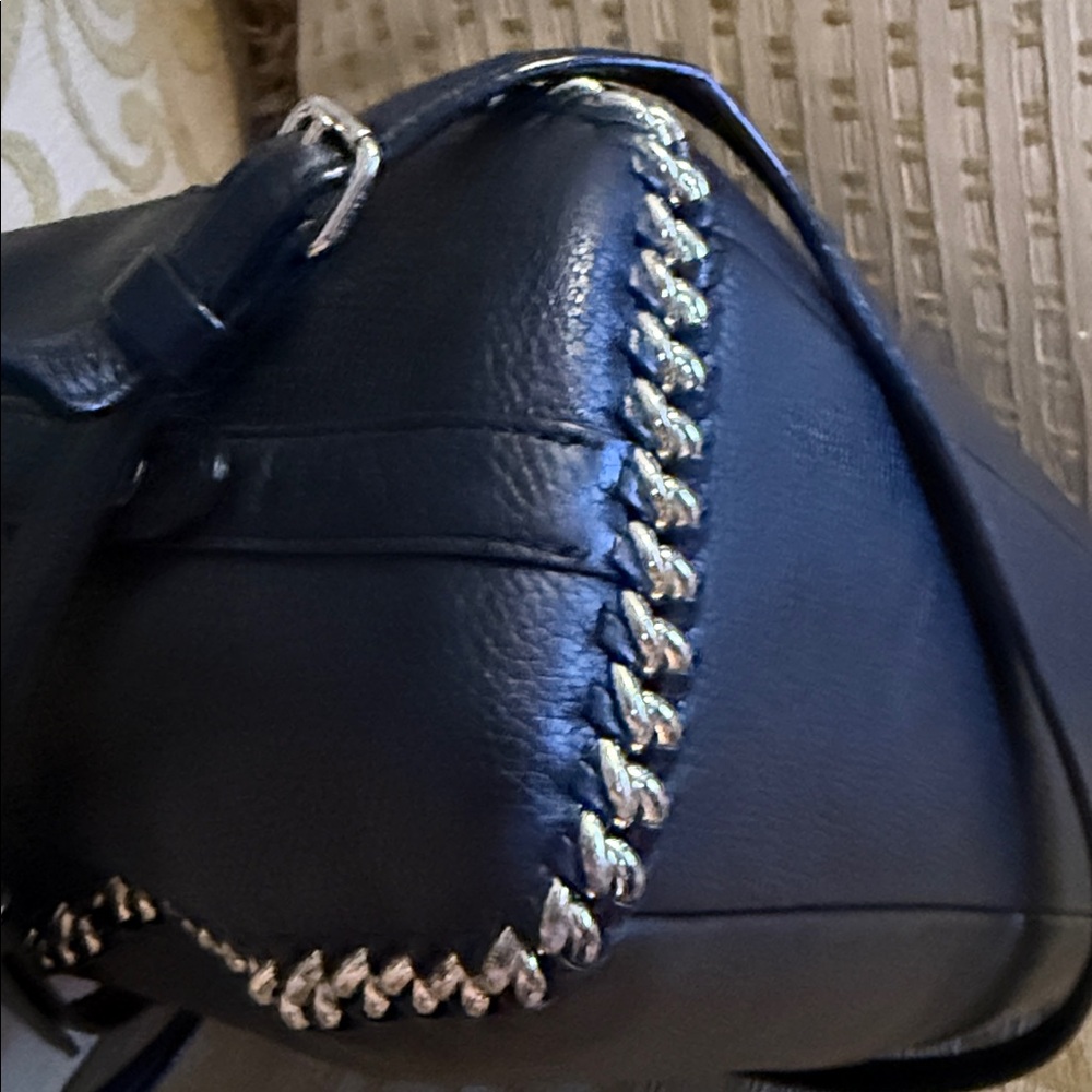 Coach Prairie Whiplash Satchel Crossbody Handbag Black Pebbled Leather preowned - Picture 6 of 16
